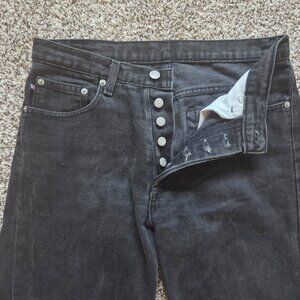 Polo Ralph Lauren Jeans Women's Size 8 Black Denim Signature Boot Button Fly